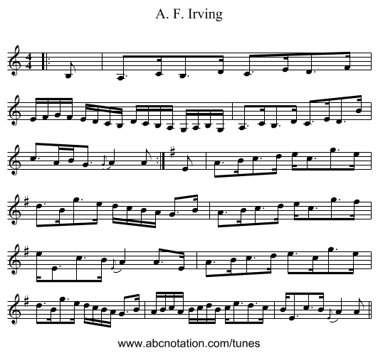 A. F. Irving - staff notation