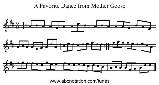 A Favorite Dance from Mother Goose - staff notation