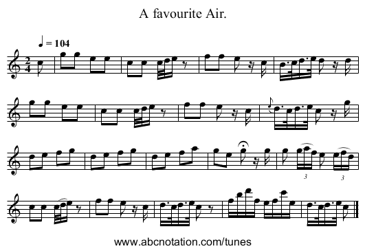 A favourite Air. - staff notation