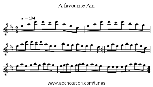 A favourite Air. - staff notation