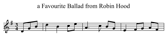 a Favourite Ballad from Robin Hood - staff notation