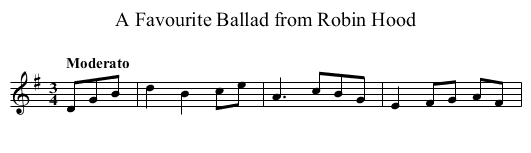 A Favourite Ballad from Robin Hood - staff notation