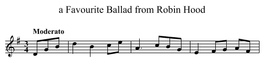 a Favourite Ballad from Robin Hood - staff notation