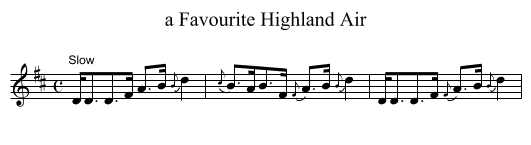 a Favourite Highland Air - staff notation