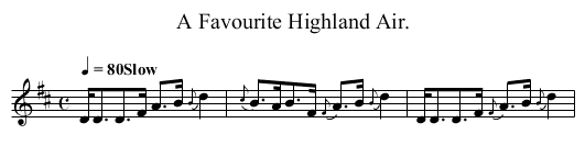 A Favourite Highland Air. - staff notation