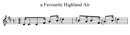 a Favourite Highland Air - staff notation