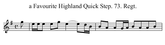a Favourite Highland Quick Step. 73. Regt. - staff notation