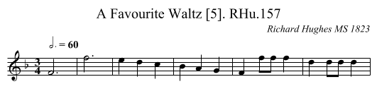 A Favourite Waltz [5]. RHu.157 - staff notation