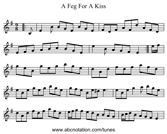 A Feg For A Kiss - staff notation