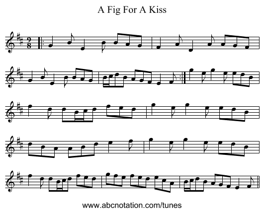 A Fig For A Kiss - staff notation