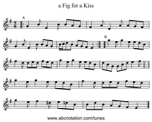 a Fig for a Kiss - staff notation