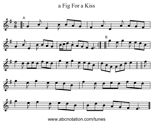 a Fig For a Kiss - staff notation