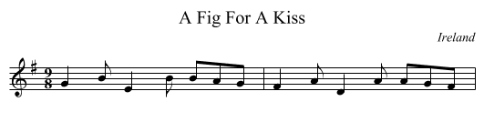 A Fig For A Kiss - staff notation