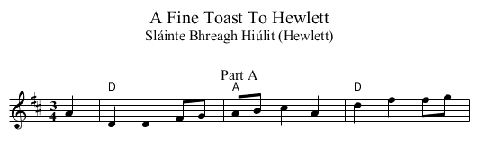 A Fine Toast To Hewlett - staff notation