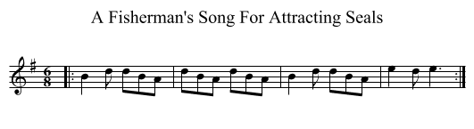 A Fisherman's Song For Attracting Seals - staff notation