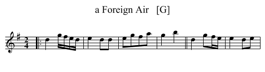 a Foreign Air   [G] - staff notation