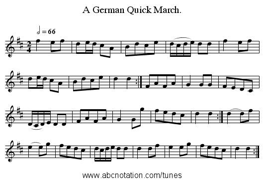 A German Quick March. - staff notation