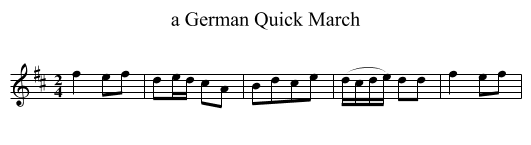 a German Quick March - staff notation