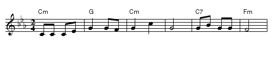 A glezele yash - staff notation