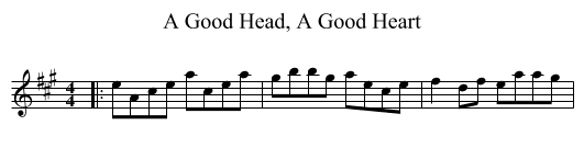 A Good Head, A Good Heart - staff notation