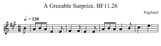 A Greeable Surprize. BF11.26 - staff notation