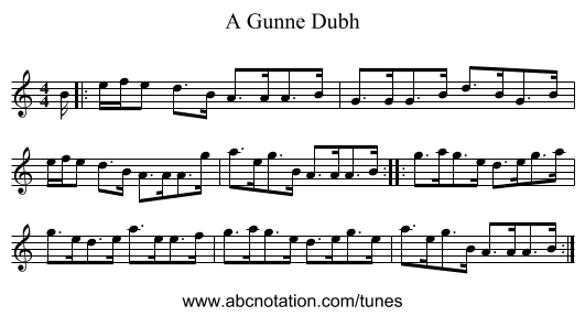 A Gunne Dubh - staff notation