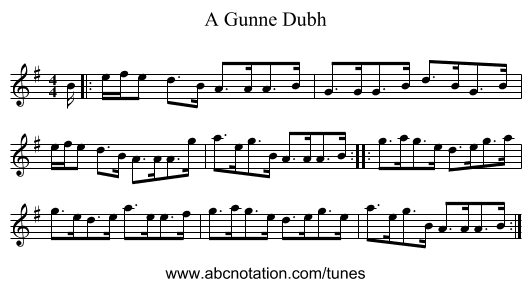 A Gunne Dubh - staff notation