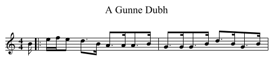 A Gunne Dubh - staff notation