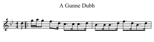 A Gunne Dubh - staff notation