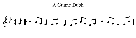 A Gunne Dubh - staff notation