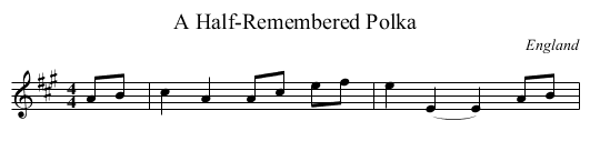 A Half-Remembered Polka - staff notation
