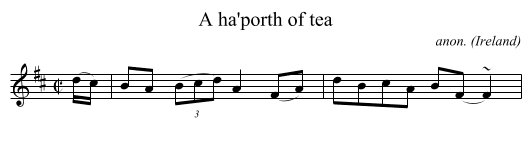 A ha'porth of tea - staff notation