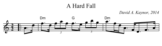 A Hard Fall - staff notation