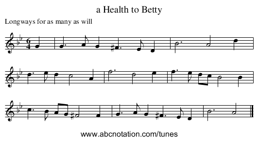 a Health to Betty - staff notation