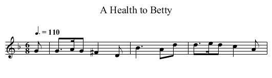 A Health to Betty - staff notation