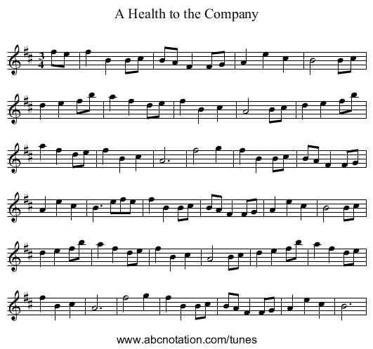 A Health to the Company - staff notation