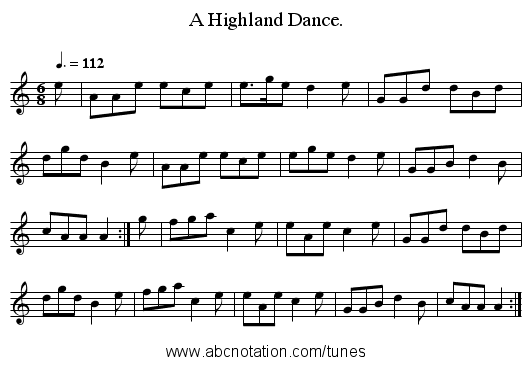 A Highland Dance. - staff notation