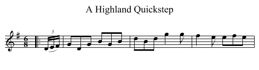 A Highland Quickstep - staff notation