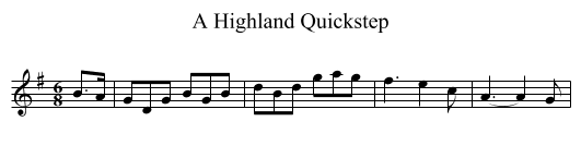 A Highland Quickstep - staff notation