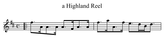 a Highland Reel - staff notation