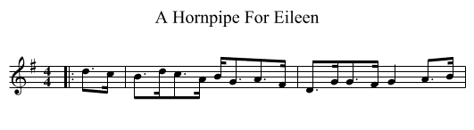 A Hornpipe For Eileen - staff notation