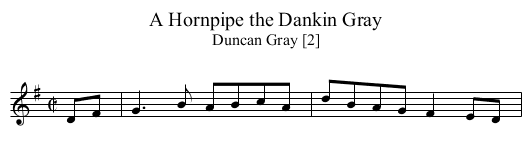 A Hornpipe the Dankin Gray - staff notation