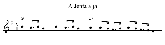 &Aring; Jenta &aring; ja - staff notation