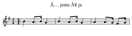 Ã… jente Ã¥ ja - staff notation