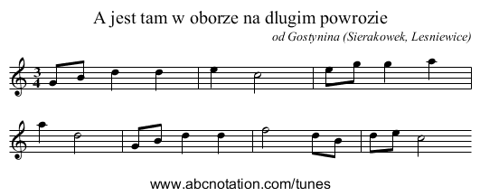 A jest tam w oborze na dlugim powrozie - staff notation