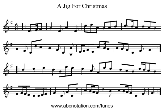A Jig For Christmas - staff notation