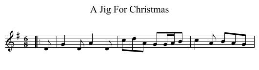 A Jig For Christmas - staff notation
