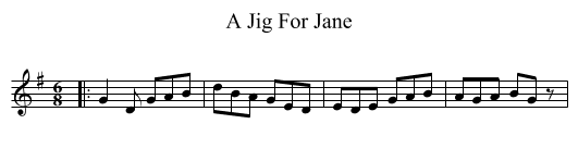 A Jig For Jane - staff notation
