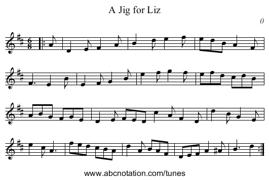 A Jig for Liz - staff notation