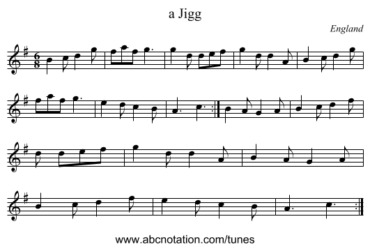 a Jigg - staff notation